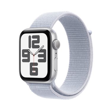 Apple Watch SE - 44mm - Silver Aluminium - Blue Cloud Sport Loop - (145-220mm)
