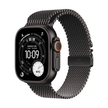 Apple Watch Ultra 3 - 49mm - Black Titanium - Black Titanium Milanese Loop - Medium