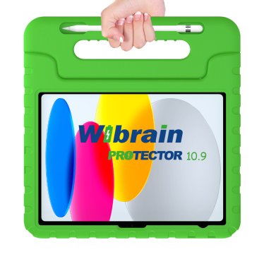 @Wibrain Protector Kids Cover Case (incl Stylus&ScreenCover) - iPad 10.9" (2022) / iPad 11" (2025) - Green