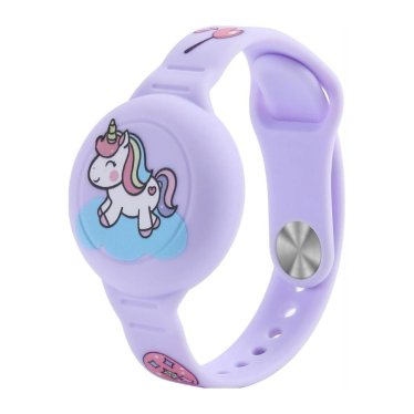 Ofkoz Waterproof AirTag Bracelet for Kids - Unicorn/Purple