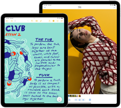 11-inch en 13-inch iPad naast elkaar, waarbij het Liquid Retina-display zichtbaar is