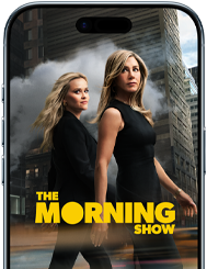 Een iPhone Air-scherm met de Apple TV+-serie The Morning Show. 