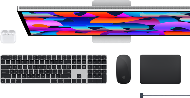 Mac-accessoires: AirPods, Studio Display, Magic Keyboard, Magic Mouse, Magic Trackpad, MagSafe-oplaadkabel